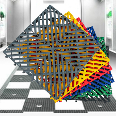 Plancher de garage à carreaux entrelacés pour les applications de nettoyage de salles d'exposition