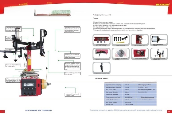 Puissance du moteur 750W-1100W Réparation de voiture Combo CE Machine de changement de pneus de voiture pour garage