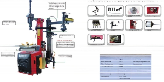Adaptateur de bras droit de soutien réparation de pneus automatiques à l'arrière pneumatique à trois points de pression de type machine de changement de pneus