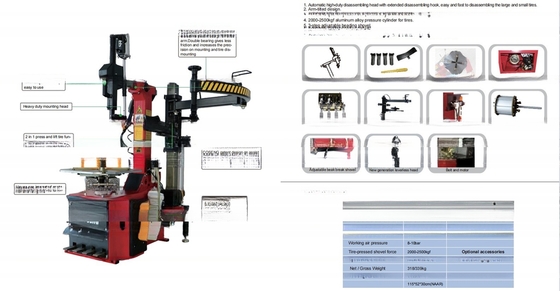 12'-24' à l'intérieur de la machine de remplacement de pneus T930S pour la demande du client