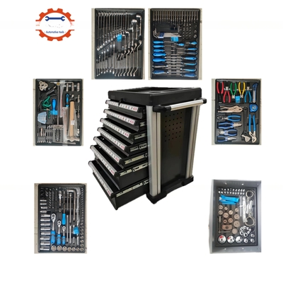 Armoire à outils d'atelier de réparation automobile avec 7 tiroirs et boîte à rouleaux en acier inoxydable lourd