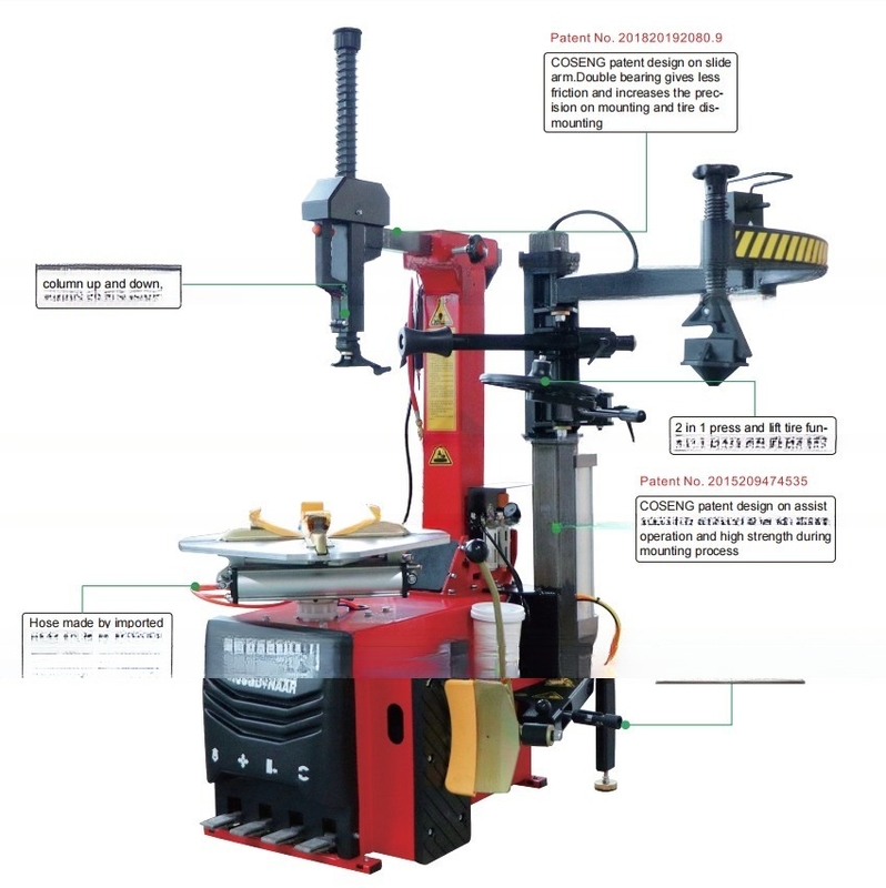 12'-24' machine de remplacement de pneus à serrage à l'intérieur pour garage de réparation de station de service automobile